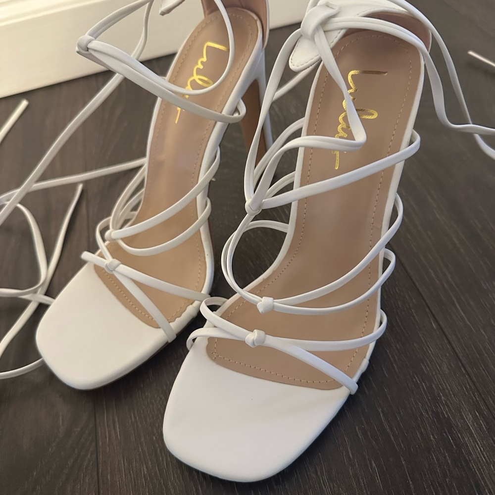 Lulus White Strappy Heels